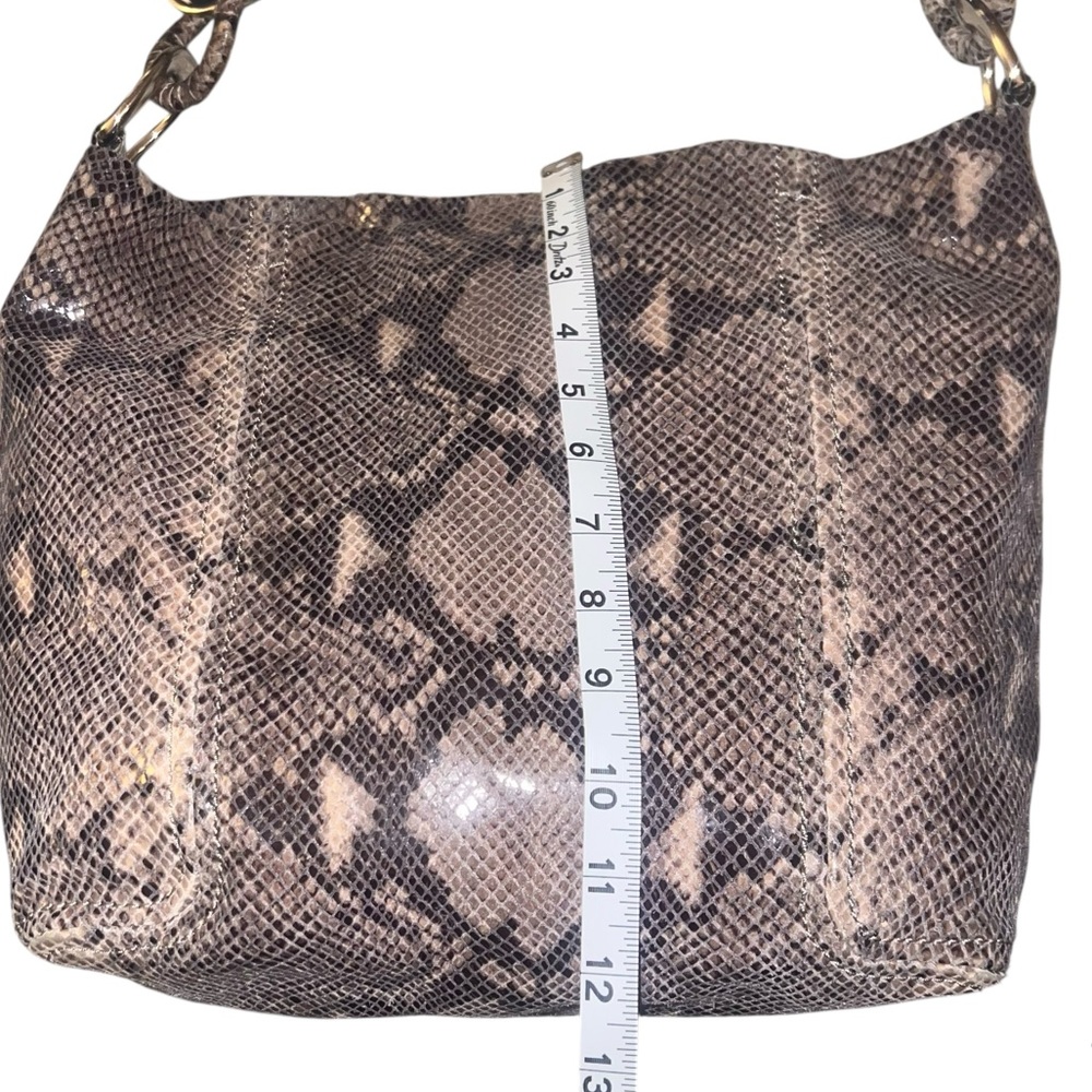 EUC Michael Kors Python-look Leather Hobo Bag Sho… - image 10